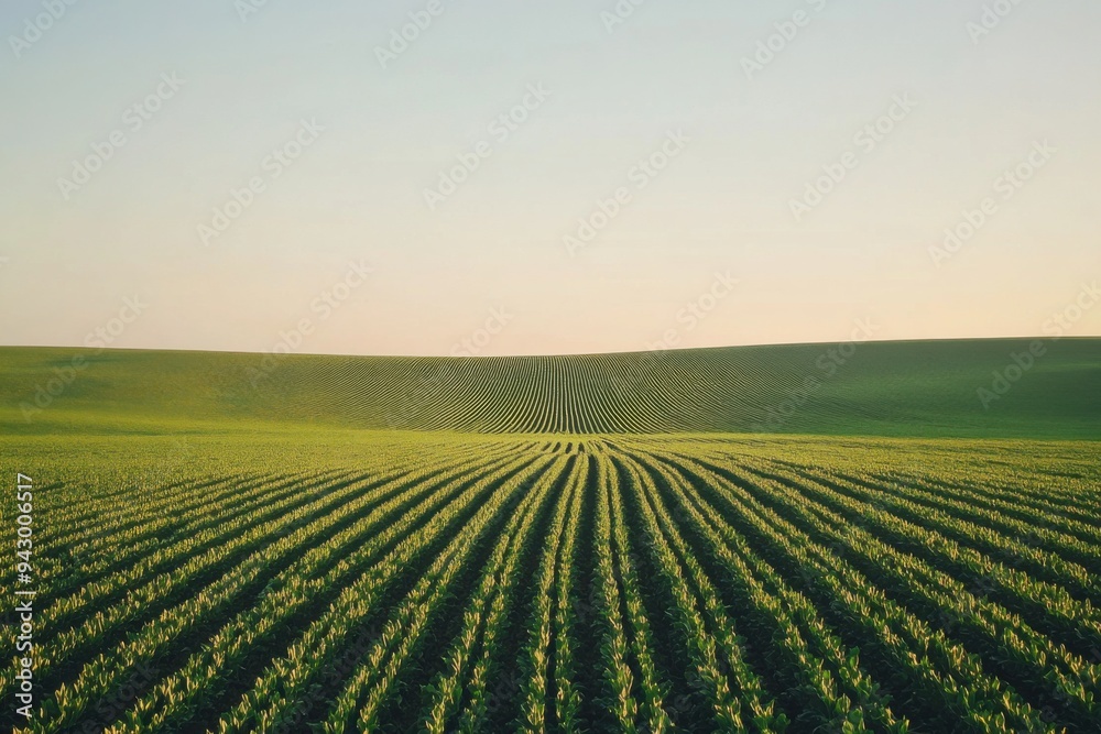 Vast Agricultural Field at Sunset Vast Agricultural Field at Sunset