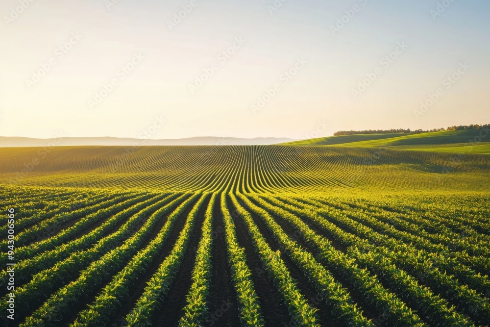 Vast Agricultural Field at Sunset Vast Agricultural Field at Sunset