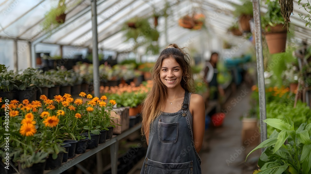 A Girl In A Greenhouse Growing Ornamental Flowers. Illustration On The Theme Of Nature, Flowers And wuman. Generative AI
A Girl In A Greenhouse Growing Ornamental Flowers. Illustration On The Theme Of Nature, Flowers And wuman. Generative AI