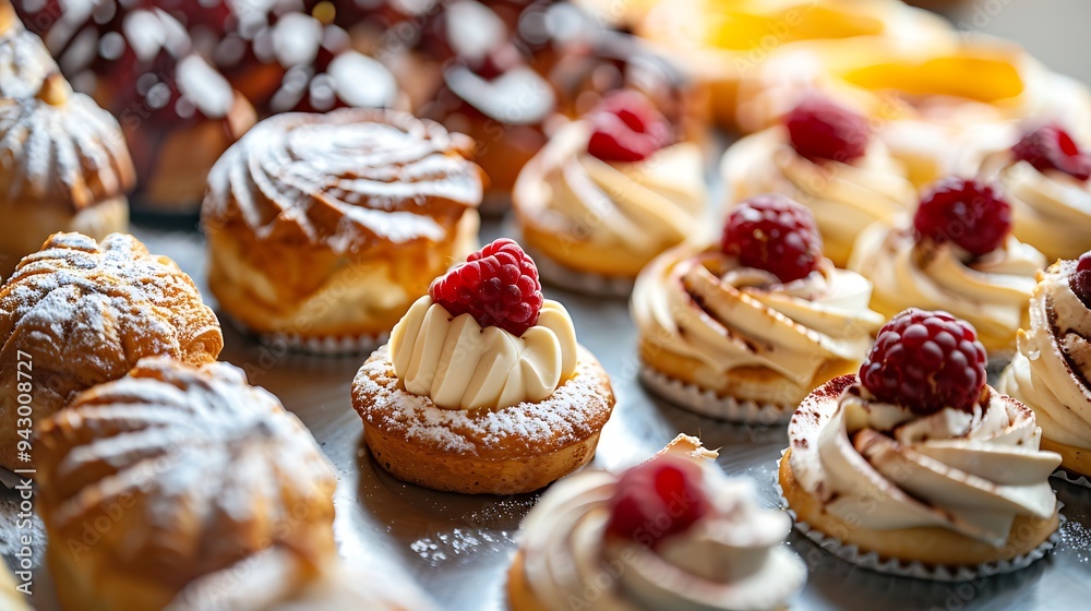 View of closeup pastries View of closeup pastries
