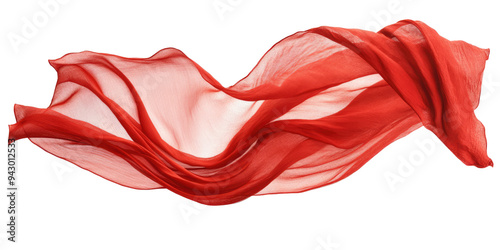 red veil textile isolated on white or transparent png