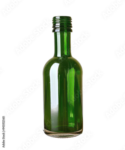 empty green bottle isolated on white or transparent png