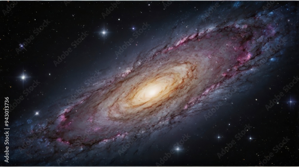 Naklejka premium Galaxy isolated on white background or transparent PNG.