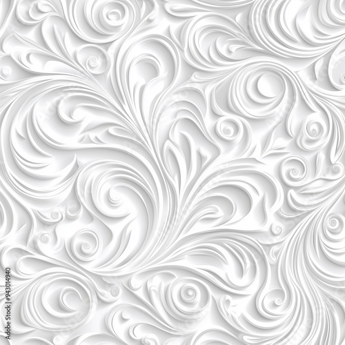 white abstract background with intricate patterns .