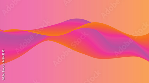 Modern abstract background with flowing liquid shapes in pink and orange gradient for vibrant and energetic design