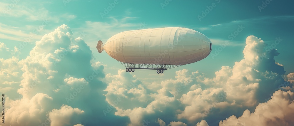 A majestic airship floating gracefully through the clouds at sunrise, with soft light illuminating the landscape below. A majestic airship floating gracefully through the clouds at sunrise, with soft light illuminating the landscape below.