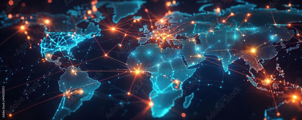A world map with secure connection points lighting up across different countries, symbolizing a global encrypted network A world map with secure connection points lighting up across different countries, symbolizing a global encrypted network