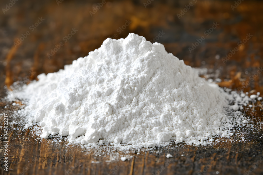 A pile of flour isolated on background A pile of flour isolated on background
