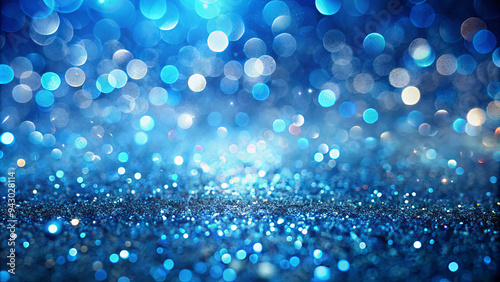 A vibrant blue backdrop filled with shimmering bokeh lights creates a magical, dreamlike setting, perfect for artistic compositions or design projects