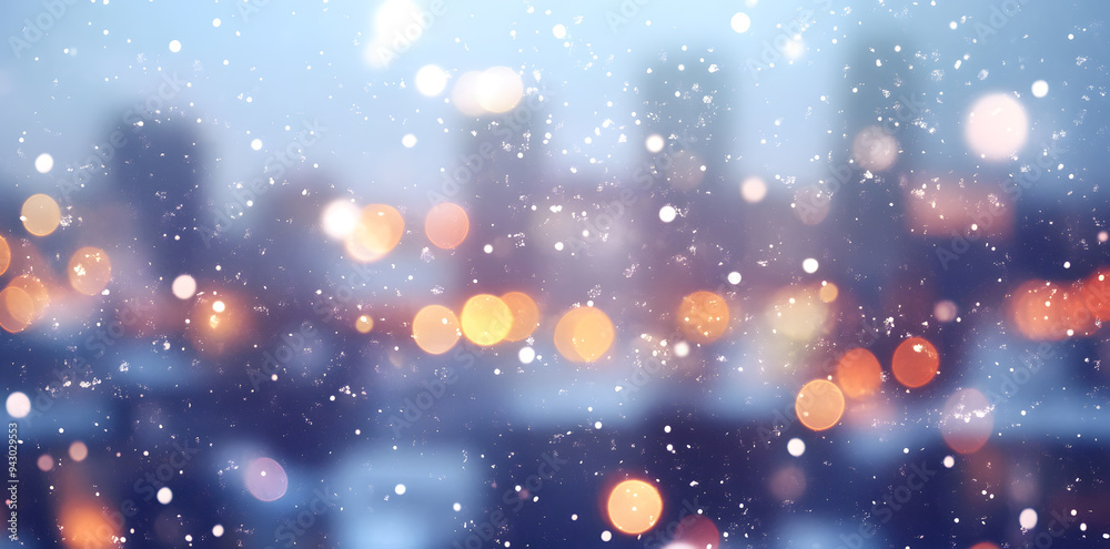 Snowfall abstract blurred light urban background Snowfall abstract blurred light urban background
