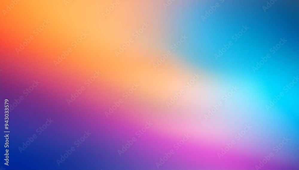 Dynamic light blue azure pink purple neon orange background. Multicolor blurred ultra-wide grainy gradient. Dynamic light blue azure pink purple neon orange background. Multicolor blurred ultra-wide grainy gradient.