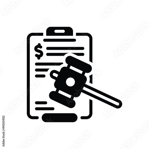 Black solid icon for penalty