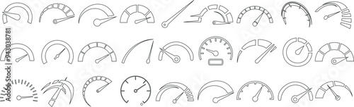 speedometer speed gauge vector set 
