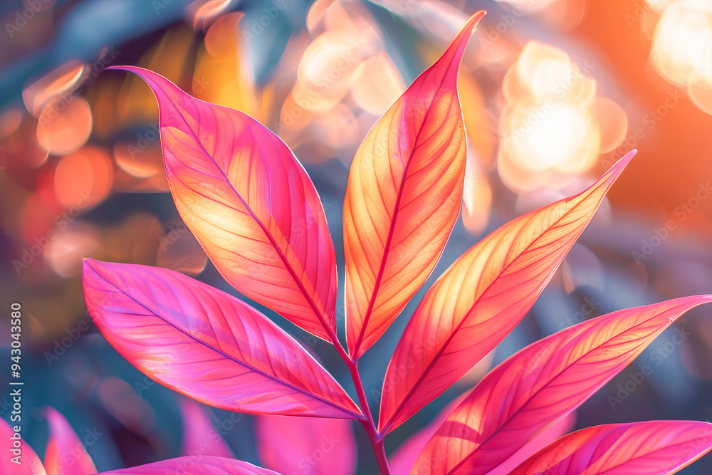 Pink and orange leaves creating a natural blurred background Pink and orange leaves creating a natural blurred background