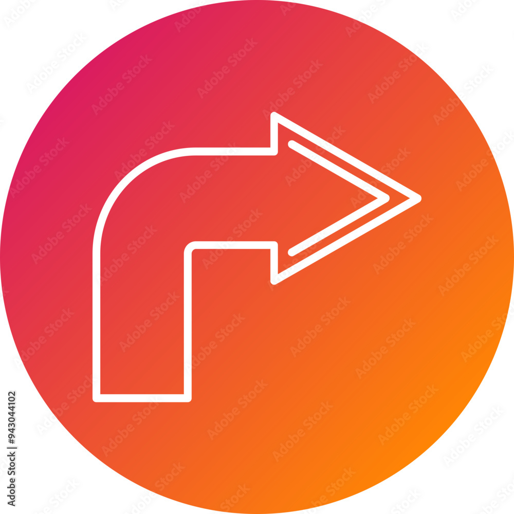 Turn Right Vector Icon Design Turn Right Vector Icon Design