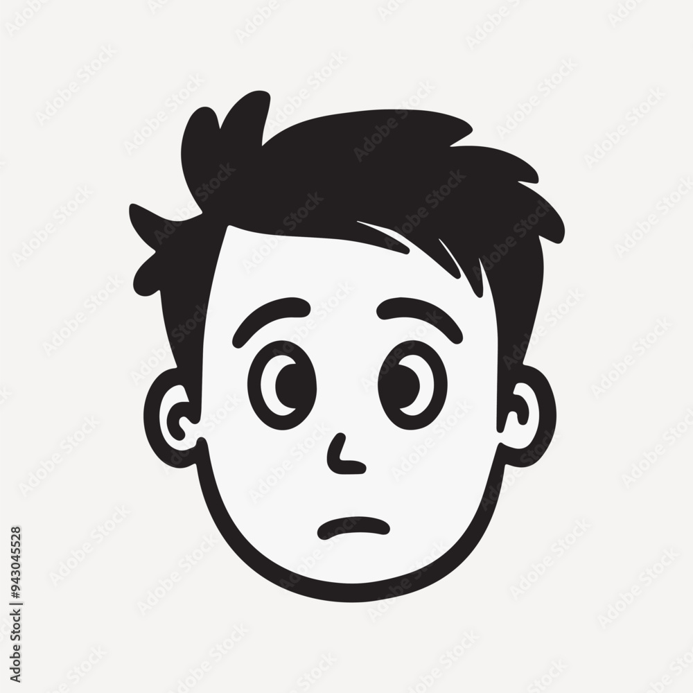Naklejka premium Cartoon boy face expression