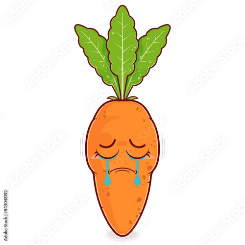 carrot crying face cartoon cute