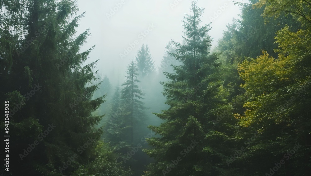 A serene, mist-blanketed forest where towering evergreens emerge from the fog, creating a tranquil and mysterious atmosphere that beckons adventurers to explore its depths. A serene, mist-blanketed forest where towering evergreens emerge from the fog, creating a tranquil and mysterious atmosphere that beckons adventurers to explore its depths.