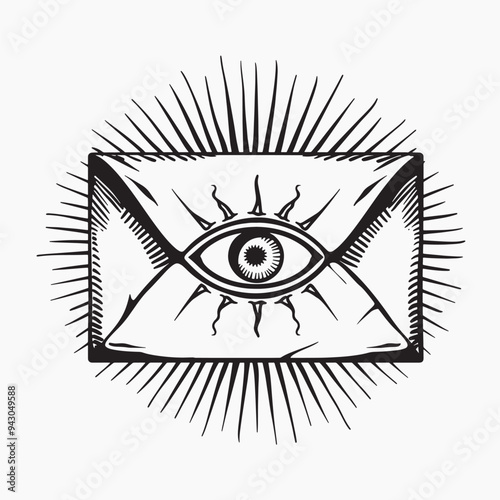Mystical envelope with eye