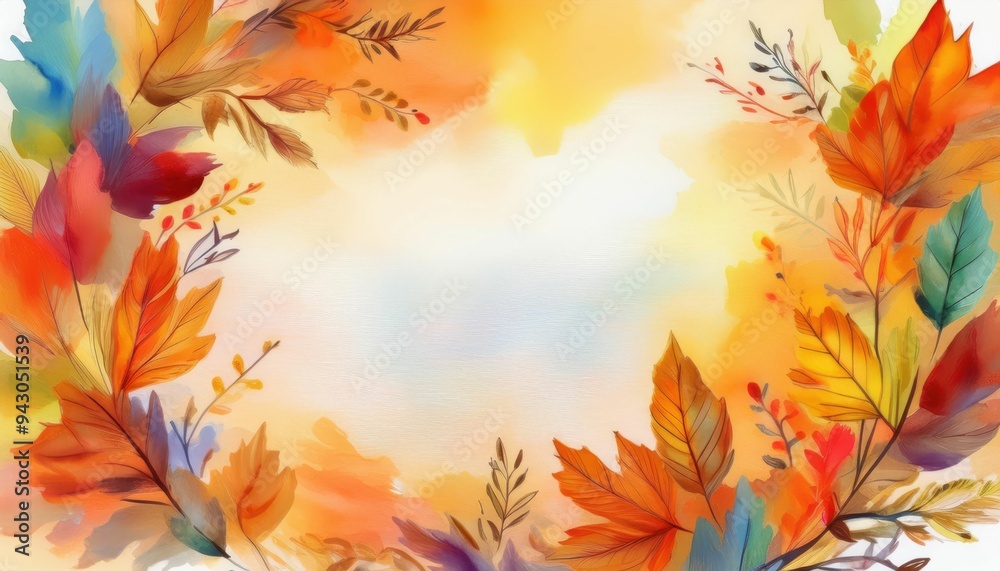 Autumn themed frame illustration Autumn themed frame illustration