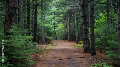 Serene Pine Forest Trail. Nature's Tranquility concept