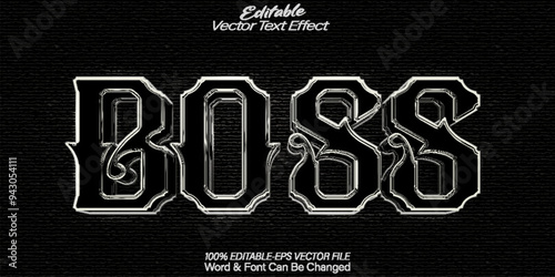 Boss Vector Text Effect Editable Alphabet Mafia Gangster Criminal