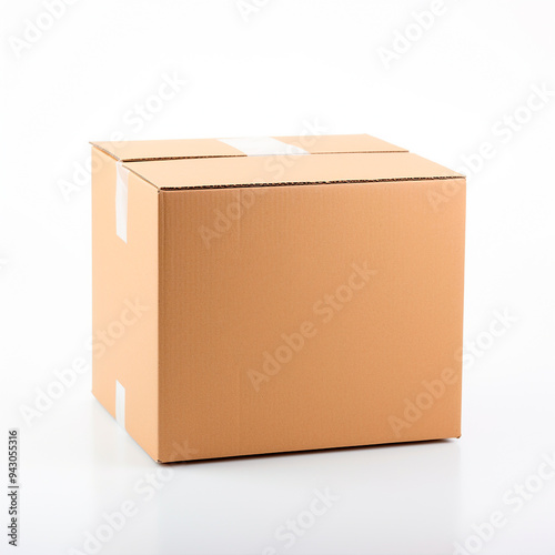 caja de carton montada con fondo blanco
