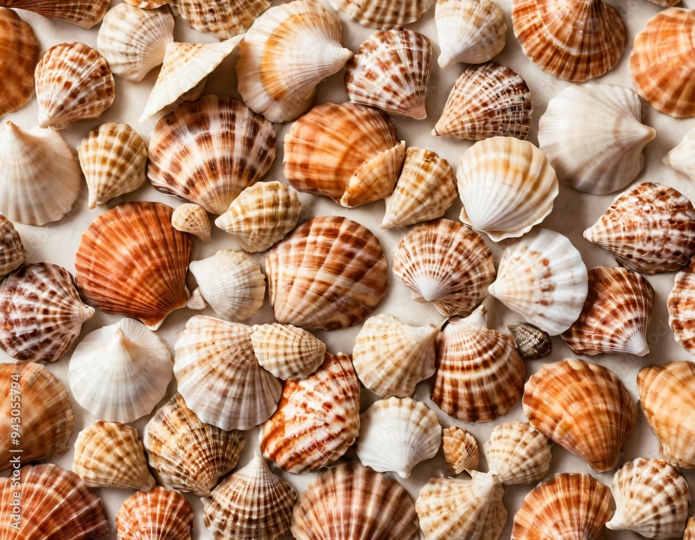 Isolated seashell. Three tropical sea shells isolated on white background. Ai generated image Isolated seashell. Three tropical sea shells isolated on white background. Ai generated image