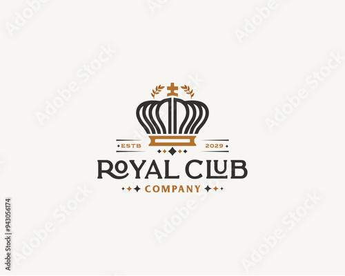 Luxury crown king and queen elegant logo design for business company