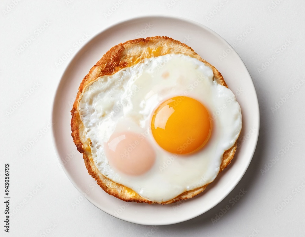 Fried egg isolated on white background on top view food cooking. Ai generated image
Fried egg isolated on white background on top view food cooking. Ai generated image