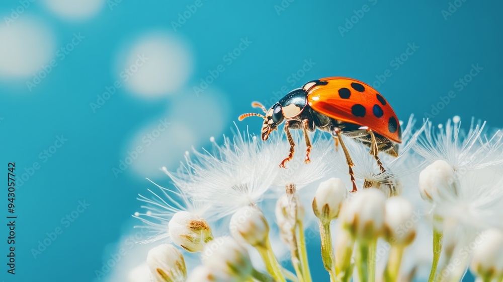 Close-up macro photo of ladybug. Animal day, National wildlife day Close-up macro photo of ladybug. Animal day, National wildlife day