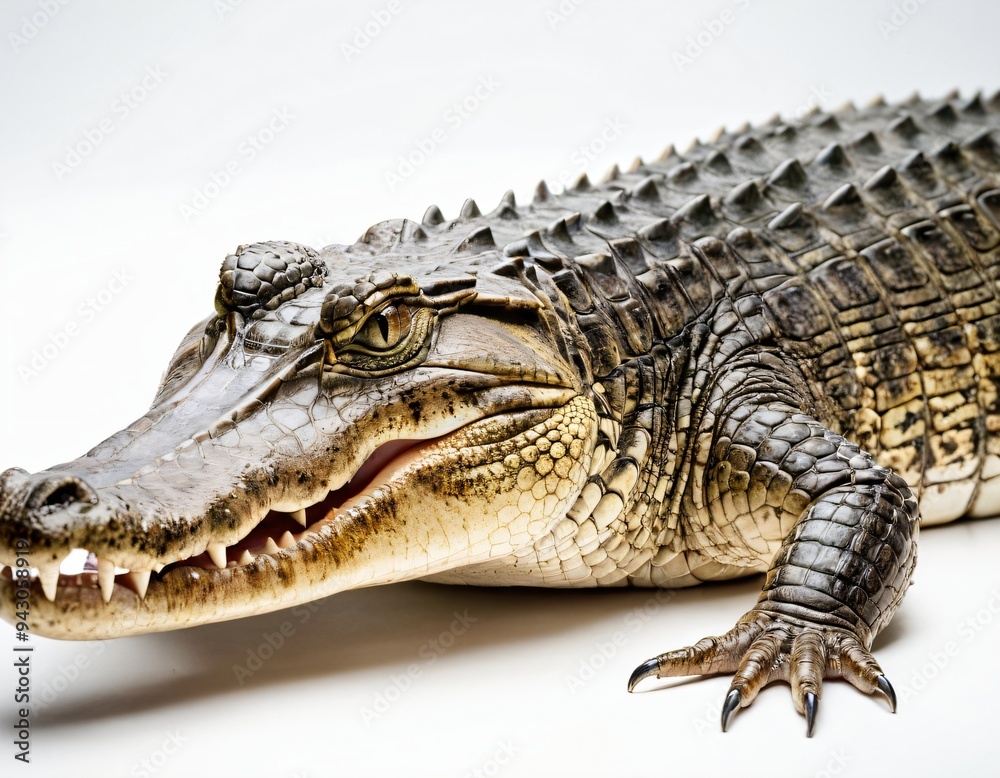 Obraz premium Crocodile on White Background. Ai generated image