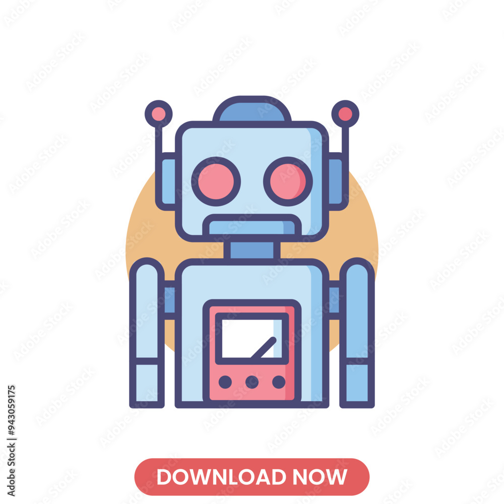 Fototapeta premium Robotic icon vector illustration. technology concept vector design. Perfect for web and mobile UIUX. Modern, minimalistic vector style. Ideal for app interfaces, website elements