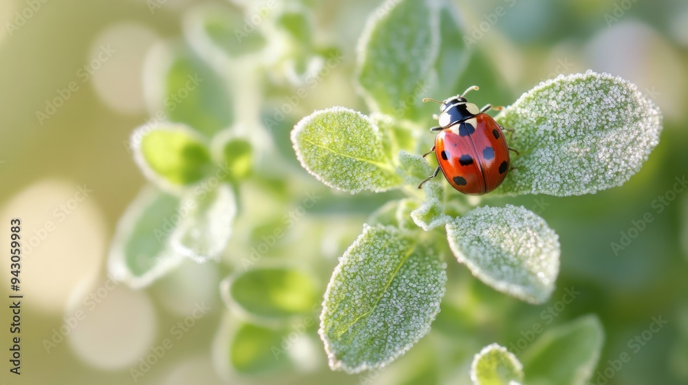 Close-up macro photo of ladybug. Animal day, National wildlife day