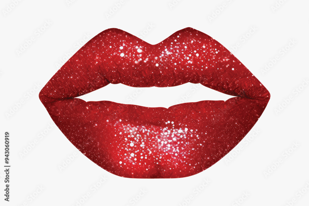 Naklejka premium Sparkling red glitter lips