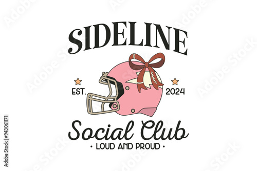 Sideline Social Club, Retro Football Sublimation T shirt Design