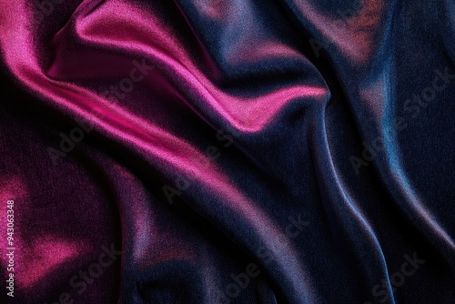 Close-Up of Shimmering Pink and Blue Fabric Draped in Soft Folds