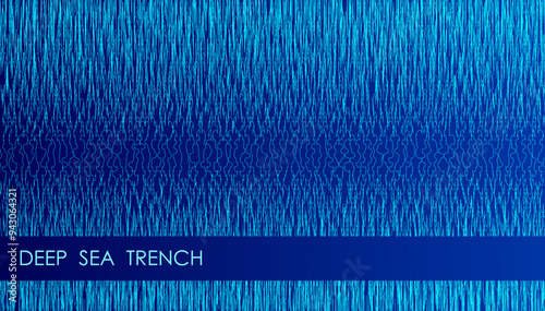 Horizontal deep sea trench abstract background with blue ocean water, cover, site presentation in HD format. UI template layout for web design of internet products. Vector banner