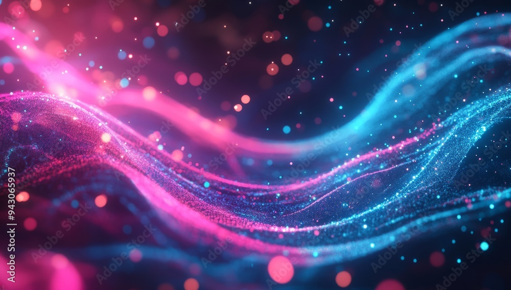 Abstract digital background with glowing lines and dots Abstract digital background with glowing lines and dots