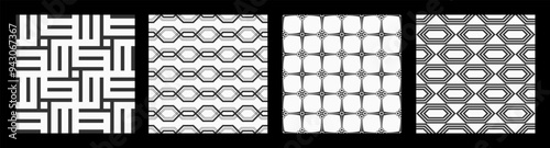 Set of four abstract geomet...
