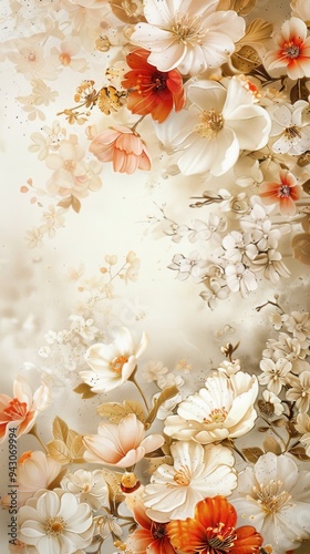 Elegant Floral Background. Intricate and Detailed Wallpaper photo