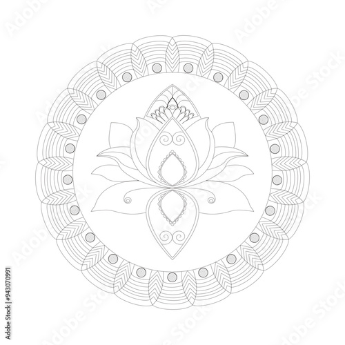 Lotus Mandala masterpiece editable SVG art for designer 