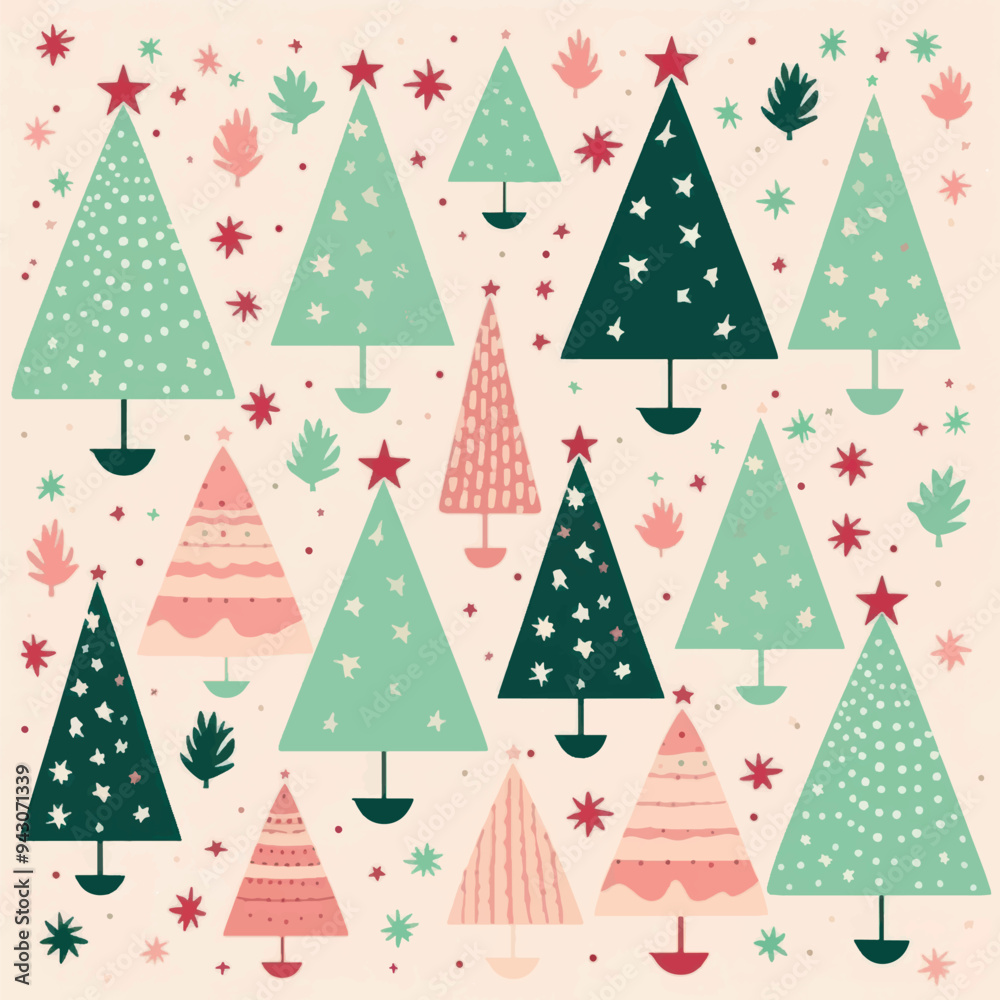 Festive Christmas tree pattern Festive Christmas tree pattern