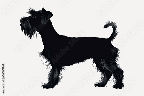 Detailed schnauzer dog illustration