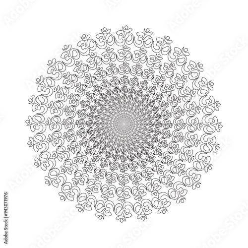 Aum Mandala masterpiece editable SVG  art for designer 