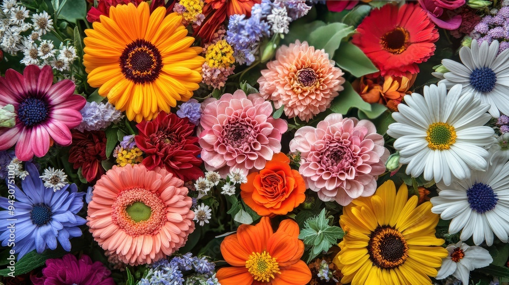 Beautiful, vivid, colorful mixed flower bouquet still life detail Beautiful, vivid, colorful mixed flower bouquet still life detail