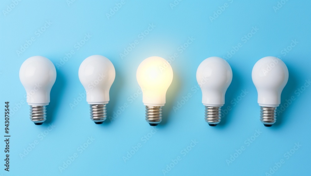Light bulbs isolate on background symbolize bright ideas and modern inspiration Light bulbs isolate on background symbolize bright ideas and modern inspiration