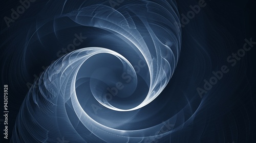 Simple abstract background with a glowing spiral in a minimalist, elegant design. photo