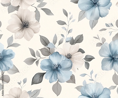 seamless pattern with flowers photo