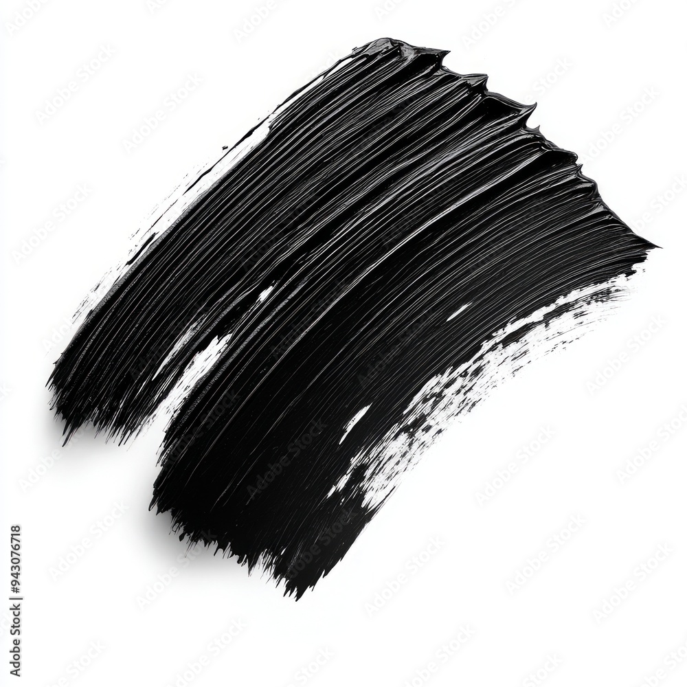 Black paint brush stroke in isolated white background Black paint brush stroke in isolated white background